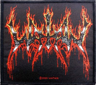 Watain - Flaming Logo Black Metal Aufnäher Patch