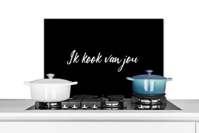 Spritzschutz Küchenrückwand - 60x40 cm Zitate - Sprichwörter - Ich koche von dir - Li