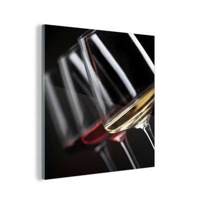 Glasbild Glasfoto Wandbild 20x20 cm Weinglas - Wein - Alkohol (Gr. 20x20 cm)