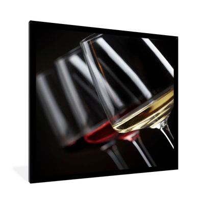 Poster Bilder - 40x40 cm Weinglas - Wein - Alkohol (Gr. 40x40 cm)