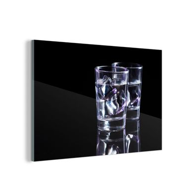 Glasbild Glasfoto Wandbild 60x40 cm Alkohol - Gläser - Getränke (Gr. 60x40 cm)