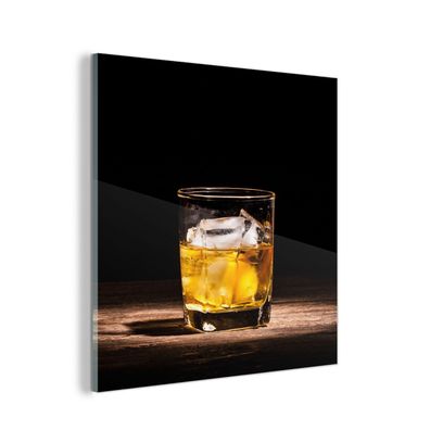Glasbild Glasfoto Wandbild 20x20 cm Whiskey - Alkohol - Glas (Gr. 20x20 cm)