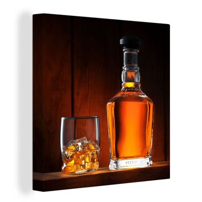 Leinwandbilder - Wanddeko 20x20 cm Whiskey - Flasche - Karaffe (Gr. 20x20 cm)