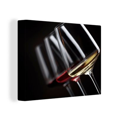 Leinwandbilder - Wanddeko 40x30 cm Weinglas - Wein - Alkohol (Gr. 40x30 cm)
