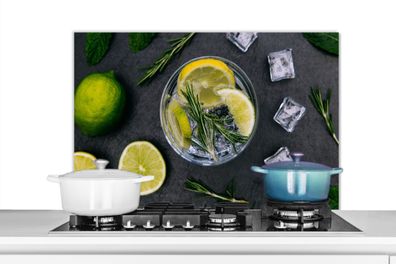 Spritzschutz Küchenrückwand - 80x55 cm Getränk - Obst - Becher - Zitrone