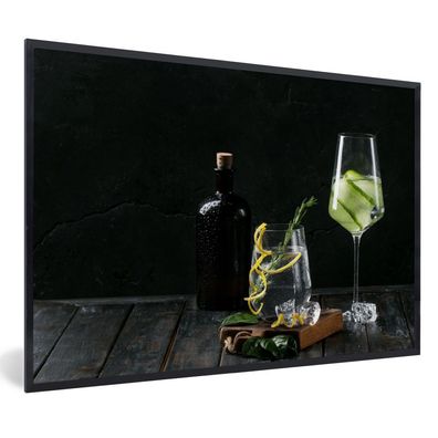 Poster Bilder - 90x60 cm Getränk - Weinglas - Obst (Gr. 90x60 cm)