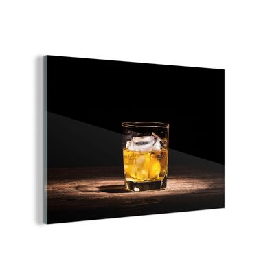 Glasbild Glasfoto Wandbild 90x60 cm Whiskey - Alkohol - Glas (Gr. 90x60 cm)