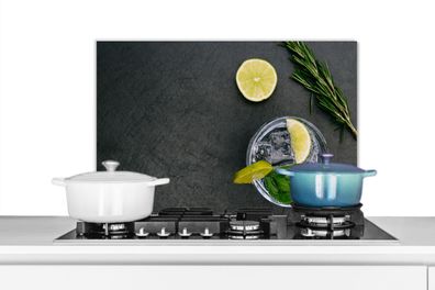 Spritzschutz Küchenrückwand - 60x40 cm Cocktail - Glas - Zitrone (Gr. 60x40 cm)