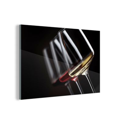 Glasbild Glasfoto Wandbild 30x20 cm Weinglas - Wein - Alkohol (Gr. 30x20 cm)