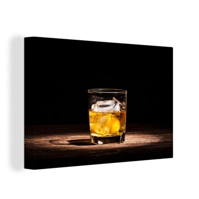 Leinwandbilder - Wanddeko 140x90 cm Whiskey - Alkohol - Glas (Gr. 140x90 cm)