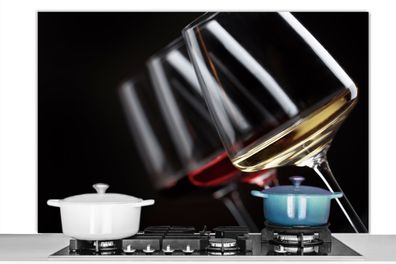 Spritzschutz Küchenrückwand - 120x80 cm Weinglas - Wein - Alkohol (Gr. 120x80 cm)