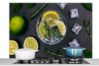 Spritzschutz Küchenrückwand - 120x80 cm Getränk - Obst - Becher - Zitrone
