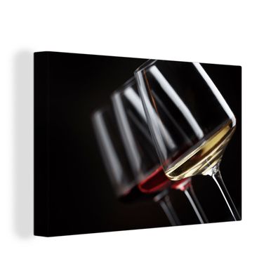 Leinwandbilder - Wanddeko 30x20 cm Weinglas - Wein - Alkohol (Gr. 30x20 cm)