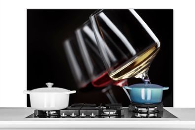 Spritzschutz Küchenrückwand - 100x65 cm Weinglas - Wein - Alkohol (Gr. 100x65 cm)