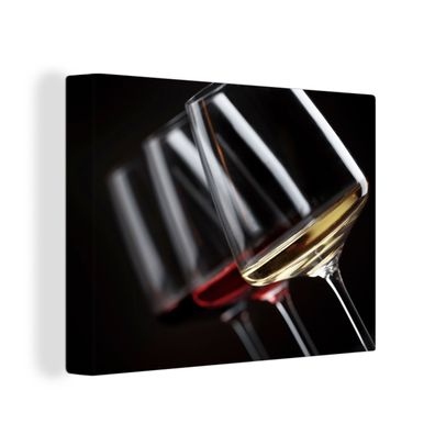 Leinwandbilder - Wanddeko 40x30 cm Weinglas - Wein - Alkohol (Gr. 40x30 cm)