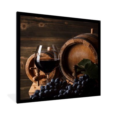 Poster Bilder - 40x40 cm Wein - Weinglas - Weintrauben - Glas (Gr. 40x40 cm)