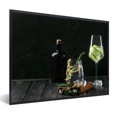 Poster Bilder - 40x30 cm Getränk - Weinglas - Obst (Gr. 40x30 cm)