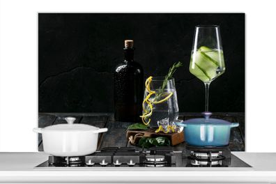 Spritzschutz Küchenrückwand - 100x65 cm Getränk - Weinglas - Obst (Gr. 100x65 cm)