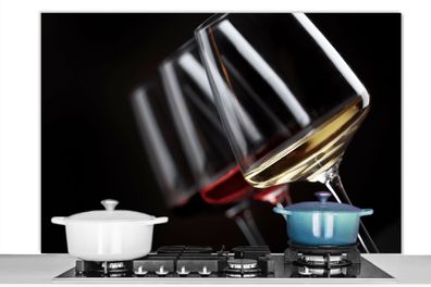 Spritzschutz Küchenrückwand - 120x80 cm Weinglas - Wein - Alkohol (Gr. 120x80 cm)