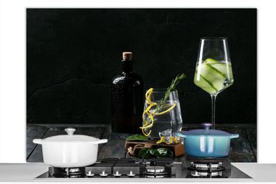 Spritzschutz Küchenrückwand - 120x80 cm Getränk - Weinglas - Obst (Gr. 120x80 cm)