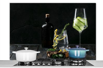 Spritzschutz Küchenrückwand - 120x80 cm Getränk - Weinglas - Obst (Gr. 120x80 cm)