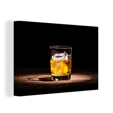Leinwandbilder - Wanddeko 120x80 cm Whiskey - Alkohol - Glas (Gr. 120x80 cm)