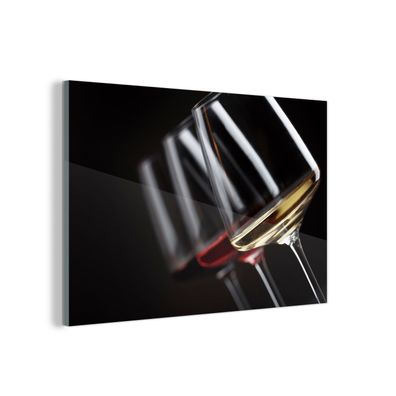 Glasbild Glasfoto Wandbild 150x100 cm Weinglas - Wein - Alkohol (Gr. 150x100 cm)