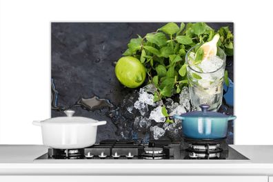 Spritzschutz Küchenrückwand - 90x60 cm Cocktail - Mojito - Eiswürfel (Gr. 90x60 cm)