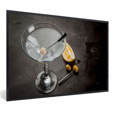 Poster Bilder - 30x20 cm Alkohol - Martini - Früchte - Oliven (Gr. 30x20 cm)