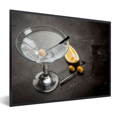 Poster Bilder - 80x60 cm Alkohol - Martini - Früchte - Oliven (Gr. 80x60 cm)