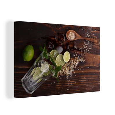 Leinwandbilder - Wanddeko 60x40 cm Cocktail - Obst - Limette (Gr. 60x40 cm)