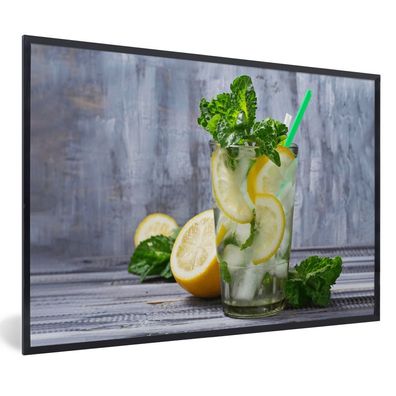 Poster Bilder - 120x80 cm Cocktail - Früchte - Kräuter (Gr. 120x80 cm)