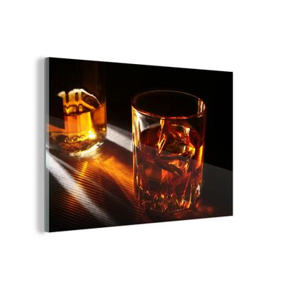Glasbild Glasfoto Wandbild 60x40 cm Gläser - Whiskey - Getränke (Gr. 60x40 cm)