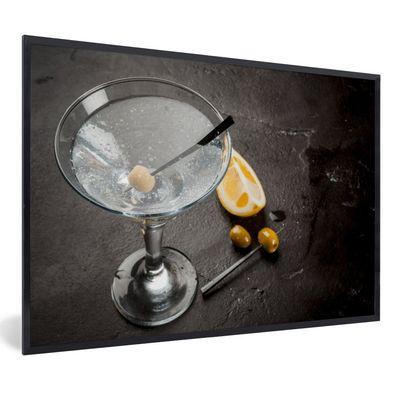 Poster Bilder - 120x80 cm Alkohol - Martini - Früchte - Oliven (Gr. 120x80 cm)