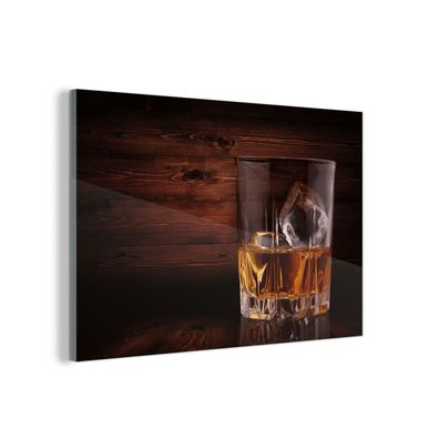 Glasbild Glasfoto Wandbild 120x80 cm Whiskey - Alkohol - Glas (Gr. 120x80 cm)