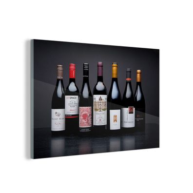 Glasbild Glasfoto Wandbild 150x100 cm Flaschen - Alkohol - Wein (Gr. 150x100 cm)