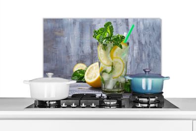 Spritzschutz Küchenrückwand - 70x50 cm Cocktail - Früchte - Kräuter (Gr. 70x50 cm)