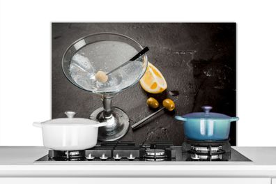 Spritzschutz Küchenrückwand - 90x60 cm Alkohol - Martini - Früchte - Oliven