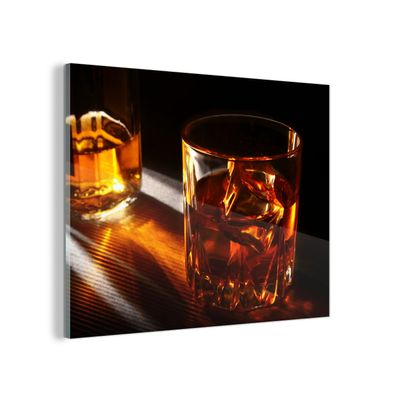 Glasbild Glasfoto Wandbild 40x30 cm Gläser - Whiskey - Getränke (Gr. 40x30 cm)