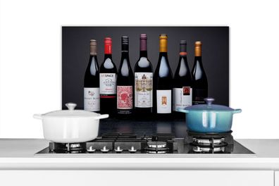Spritzschutz Küchenrückwand - 70x50 cm Flaschen - Alkohol - Wein (Gr. 70x50 cm)