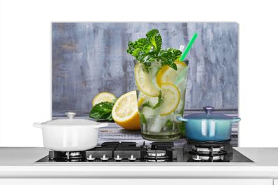 Spritzschutz Küchenrückwand - 90x60 cm Cocktail - Früchte - Kräuter (Gr. 90x60 cm)