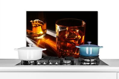 Spritzschutz Küchenrückwand - 70x50 cm Gläser - Whiskey - Getränke (Gr. 70x50 cm)