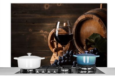 Spritzschutz Küchenrückwand - 120x80 cm Wein - Weinglas - Weintrauben - Glas