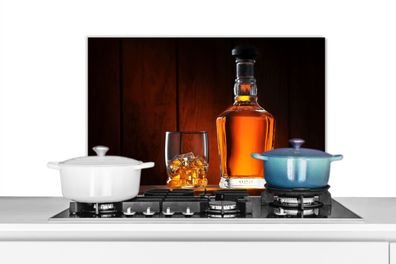 Spritzschutz Küchenrückwand - 70x50 cm Whiskey - Flasche - Karaffe (Gr. 70x50 cm)