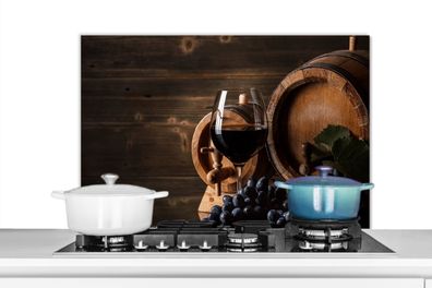Spritzschutz Küchenrückwand - 80x55 cm Wein - Weinglas - Weintrauben - Glas