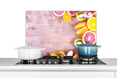 Spritzschutz Küchenrückwand - 70x50 cm Obst - Zitrusfrüchte - - Sommer (Gr. 70x50 cm)
