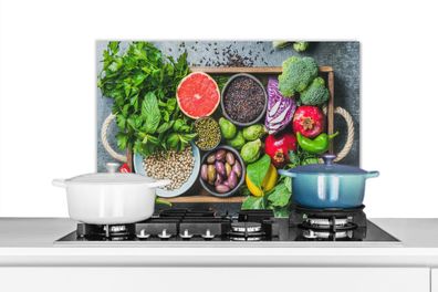 Spritzschutz Küchenrückwand - 70x50 cm Box - Obst - Gesund (Gr. 70x50 cm)