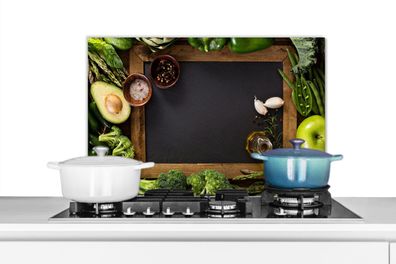 Spritzschutz Küchenrückwand - 70x50 cm Obst - Kreidetafel - Gemüse (Gr. 70x50 cm)