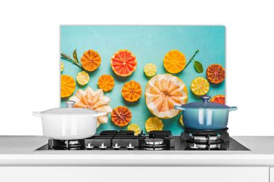 Spritzschutz Küchenrückwand - 60x40 cm Zitrusfrüchte - Sommer - Obst (Gr. 60x40 cm)