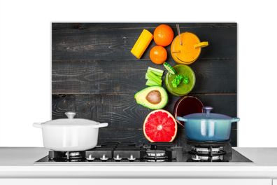 Spritzschutz Küchenrückwand - 90x60 cm Obst - Smoothie - Industriell - Sommer